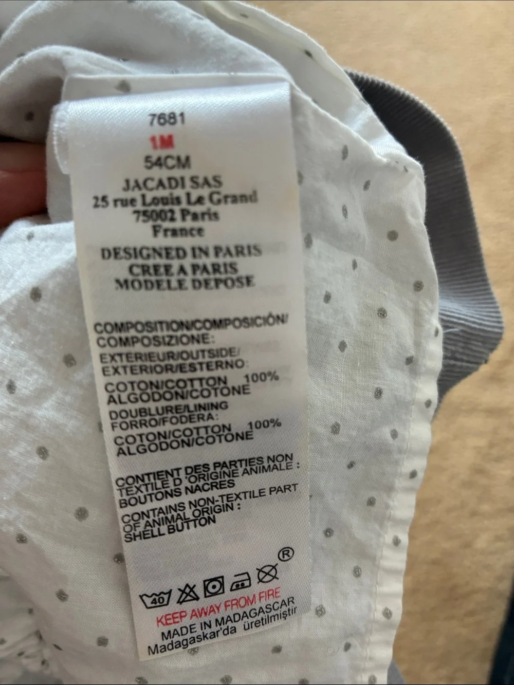 Jacadi Paris Corduroy Pinafore Dress in Light Gray